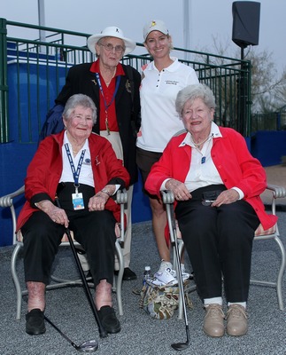 Karrie with 3 of the Founders, Louise Suggs, Marilynn Smith and Shirley Spork
